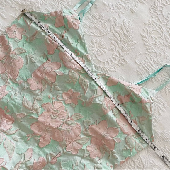 NWOT Lulus Never-Ending Love Mint Floral Jacquard Sleeveless Mini Dress - Picture 11 of 13